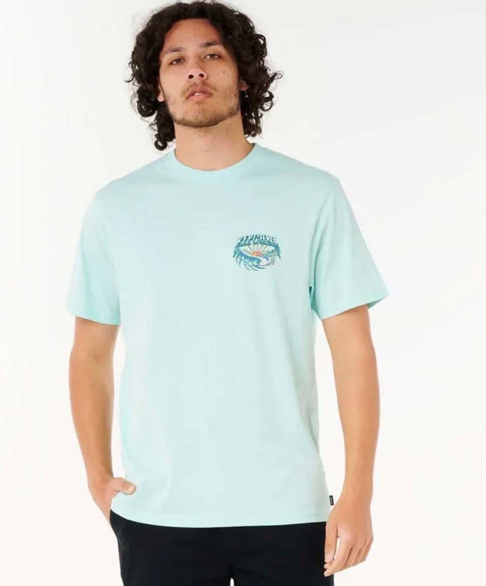 Rip Curl Relaxed Fit Sun Wave Graphic T-Shirt Light Blue Size M